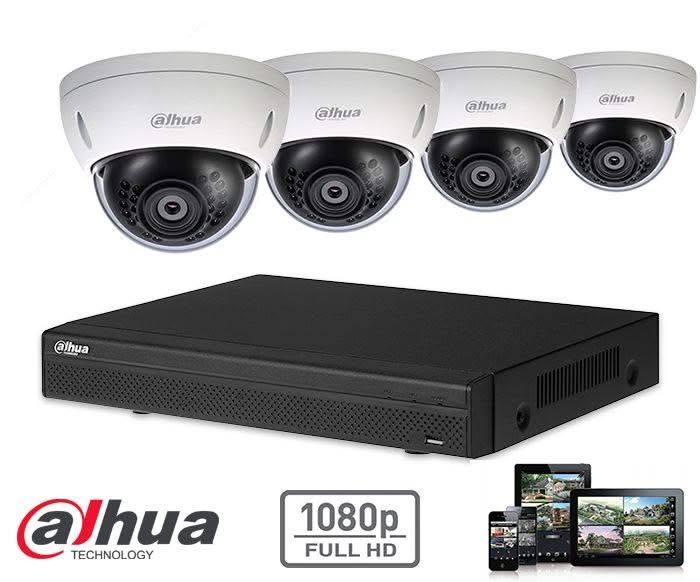 Dahua Full HD-CVI Kit 4x Dome 2 Megapixel Kamera Sicherheitsset