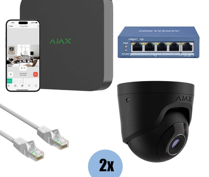 Ajax Systems Ajax Systems Kit 2x Turret, NVR and cabling black