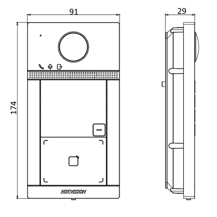 Alarm SystemExpert.fr Alarm SystemExpert.fr DS-KV8413-WME1/FLUSH 4 poussoirs de sonnette encastrés illumination IR PoE 12v