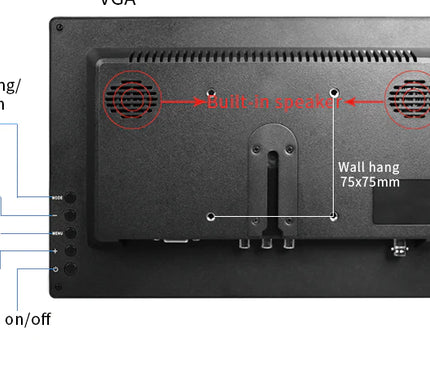 AlarmSystemExpert.de TFT 13" Full HD Monitor inkl. Halterung für Wand oder Schreibtisch DEMO MODEL