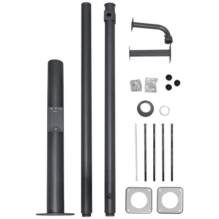 AlarmsysteemExpert.nl Cameramast 3.5m Donkergrijs, Gegalvaniseerd staal, Bliksemafleider DEMO