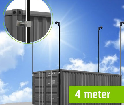 Alarm SystemExpert.co.uk Mât de caméra 4 mètres Ø 60mm avec pinces pour conteneurs
