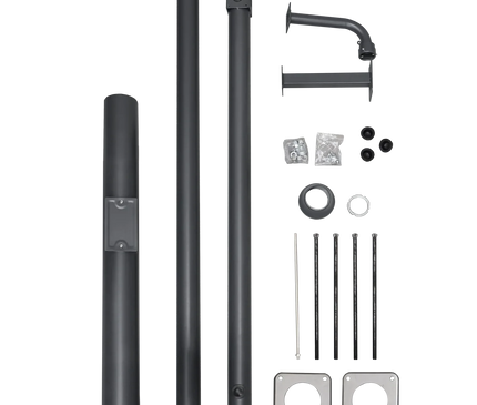 AlarmsysteemExpert.nl Mât pour caméra 4,5 m, gris anthracite, acier galvanisé, paratonnerre