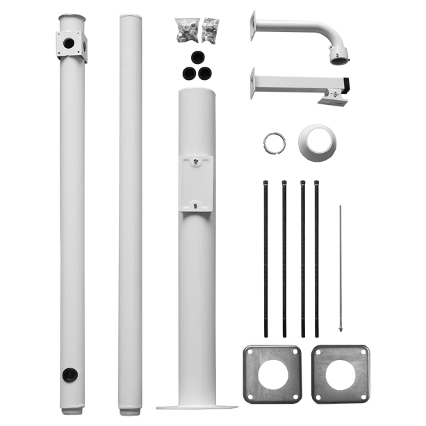 AlarmsysteemExpert.nl Cameramast 4.5m Wit, Gegalvaniseerd staal, Bliksemafleider