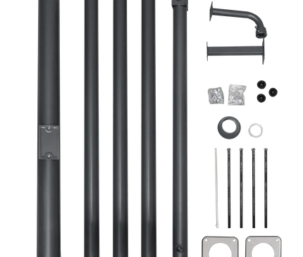 AlarmsysteemExpert.nl Mât pour caméra de 6 mètres, gris anthracite, acier galvanisé, paratonnerre