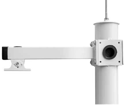 AlarmsysteemExpert.nl Mât pour caméra 4,5 m, blanc, en acier galvanisé, paratonnerre