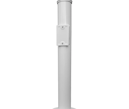 AlarmsysteemExpert.nl Mât pour caméra 4,5 m, blanc, en acier galvanisé, paratonnerre