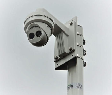 AlarmsysteemExpert.nl Cameramast verplaatsbaar aluminium 3 meter Ø 90mm met tegelframe