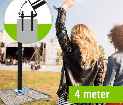 Alarm SystemExpert.nl Alarm SystemExpert.nl Kameramast bewegliches Aluminium 4 Meter Ø 90mm mit Kachelrahmen