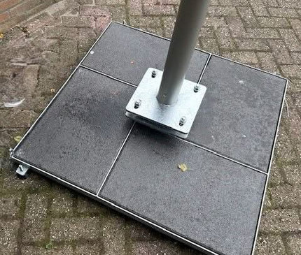 Alarm SystemExpert.nl Alarm SystemExpert.nl Kameramast bewegliches Aluminium 4 Meter Ø 90mm mit Kachelrahmen