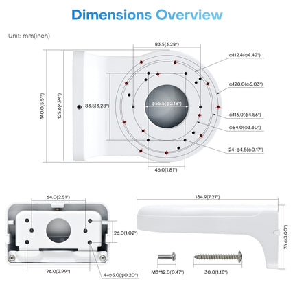 AlarmsysteemExpert.nl Camerasteun voor Hikvision en Dahua camera's
