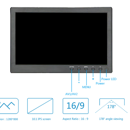 AlarmsysteemExpert.nl TFT 10" Full HD monitor incl. montagebeugel voor aan wand