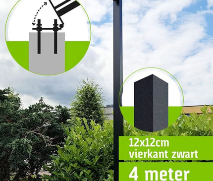 Alarm SystemExpert.nl Alarm SystemExpert.nl Square camera mast with tilt anchor 4 meters Black