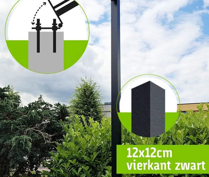 Alarm SystemExpert.nl Alarm SystemExpert.nl Square camera mast with tilt anchor 4 meters Black