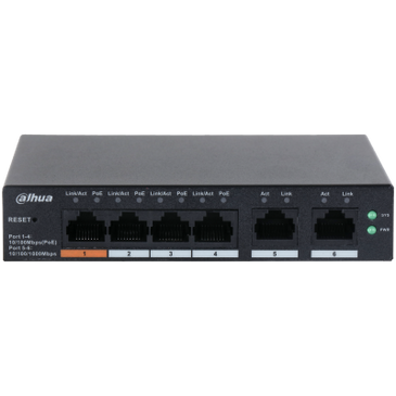 Dahua Dahua DH-CS4006-4ET-60, 4xPoE 100Mb ports, Smart Switch, 2x Uplink Gigabit