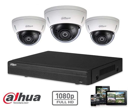 Dahua Dahua Full HD-CVI Kit 3x Dome 2 Megapixel Kamera Sicherheitsset