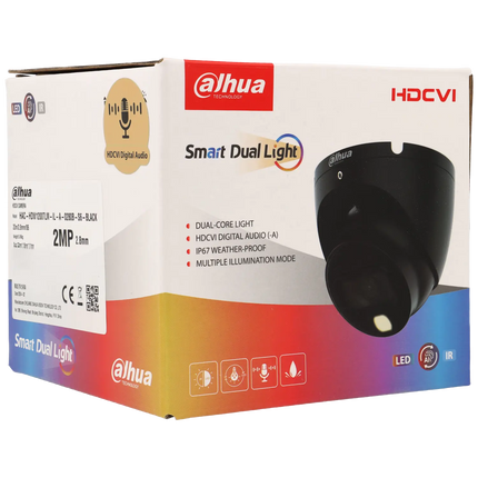Dahua Dahua HAC-HDW1200TLM-IL-A-B, 2MP 2.8mm, HD-CVI, Dual light, coax