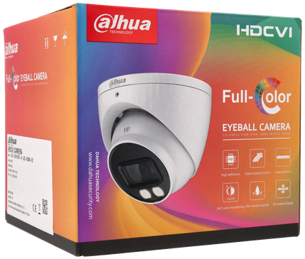 Dahua Dahua HAC-HDW1809T-A-LED, 8MP 2.8mm 4K, HDCVI, Full-Color Eyeball Camera, coax