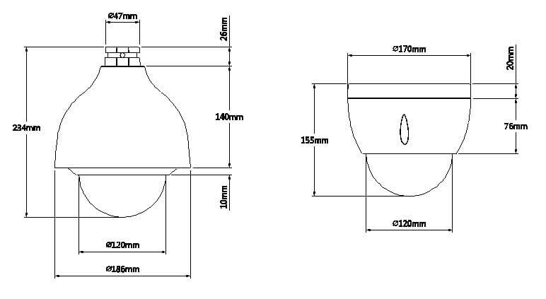 Dahua Dahua IPC-SD42212T-HN-S2 Starlight Full HD PTZ camera, 12x zoom, IP66