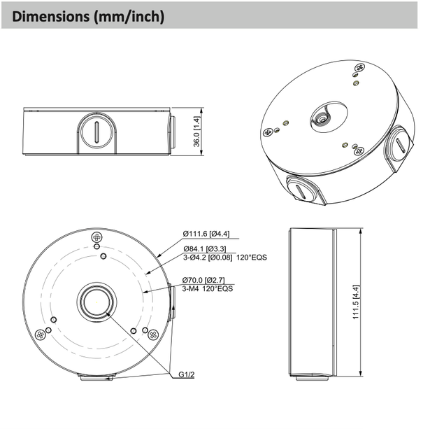 Dahua Boîte de montage Dahua PFA13G
