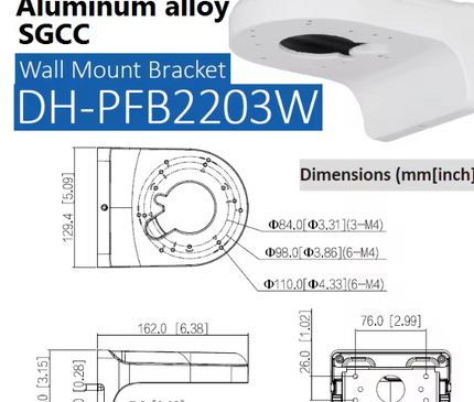 Dahua Dahua PFB2203W Wall Bracket