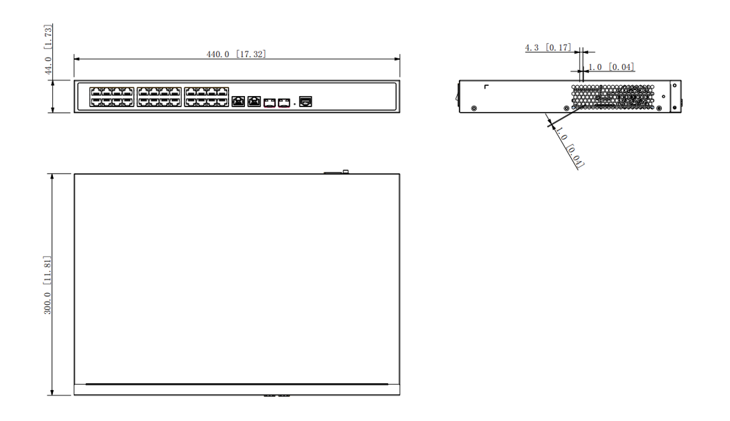 Dahua Dahua PFS4226-24ET-360,  24-port 100 Mbps + 2-port Gigabit PoE Switch, AANBIEDING