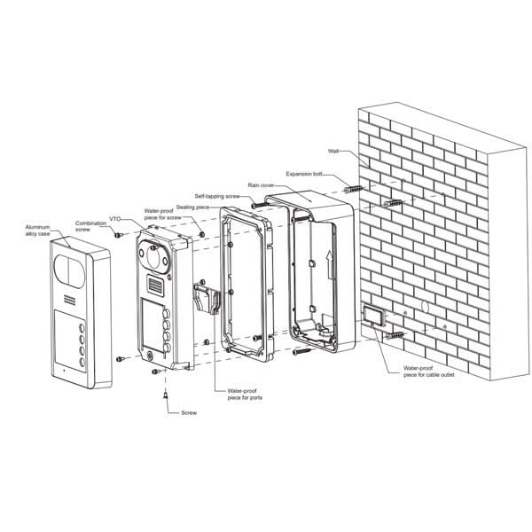 Dahua Dahua VTM07R Regenkap Opbouw t.b.v VTO3211D