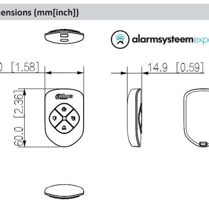 Dahua DHI-ARA24-W2 Zwart, Draadloze Keyfob