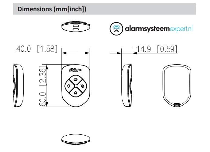 Dahua DHI-ARA24-W2 Zwart, Draadloze Keyfob