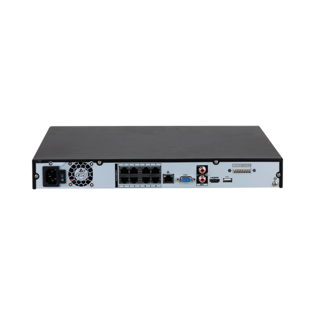 Dahua NVR4208-8P-EI, 8x PoE, Zonder Opslag, Geschikt voor 8 IP camera's