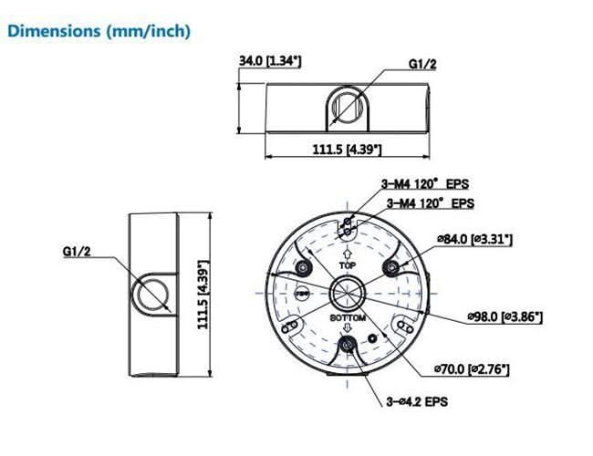 Dahua PFA136 montagebox voor buitentoepassing