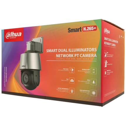 Dahua SD3A400-GN-A-PV, 4MP PT Beveiligingscamera met Slimme Verlichting en Sirene
