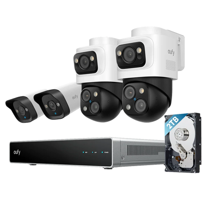 Eufy Security camera set; PoE recorder, 2x Bulletcam and 2x PTZ camera