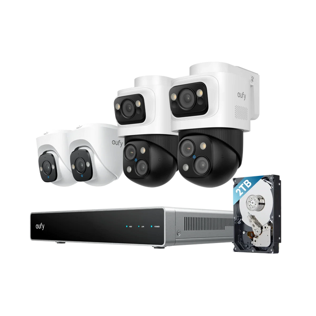 Eufy Eufy Sicherheitskamera-Set; PoE-Recorder, 2x Turret und 2x PTZ-Kamera