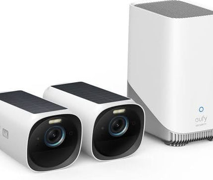 Eufy Eufycam E40, Duopack mit 2 drahtlosen 2K-Kameras und Homebase 3