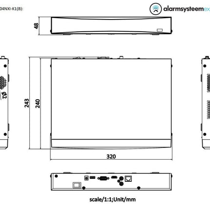 Hikvision DS-7604NXI-K1 4 kanalen 4K zonder POE