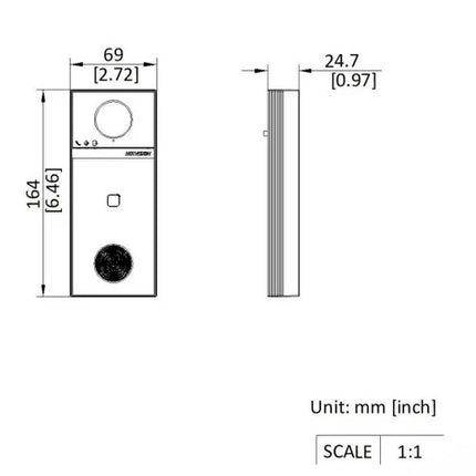 Hikvision DS-KV6114-WBE1, Videodeurbel 4MP, WiFi/PoE, Micro SD slot, 150gr. kijkhoek