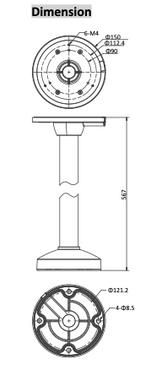 Hikvision DS-1271ZJ-130TRL Ceiling Mount Bracket