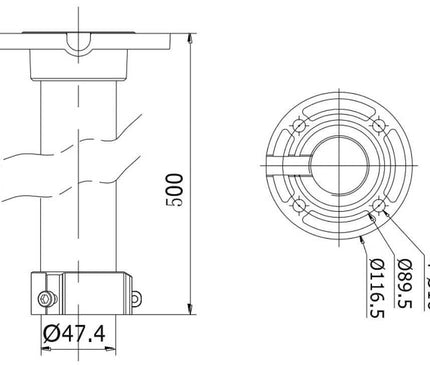 Hikvision Hikvision DS-1662ZJ tuyau de montage au plafond 50cm