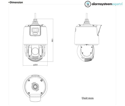 Hikvision Hikvision DS-2SE7C425MW-AEB(14F1)(P3), 4MP Dual camera with PTZ 25X zoom and fixed camera in one.