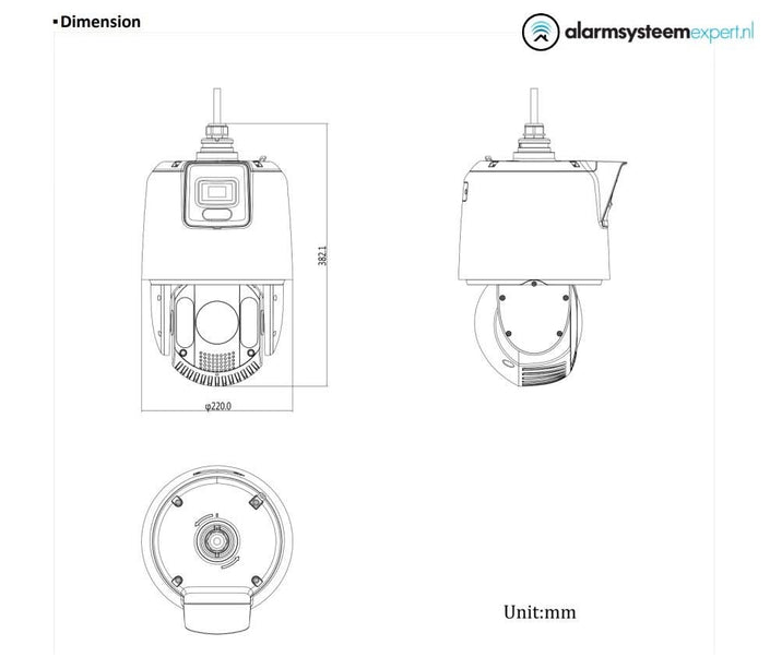 Hikvision DS-2SE7C425MW-AEB(14F1)(P3), 4MP Dual camera with PTZ 25X zoom and fixed camera in one.