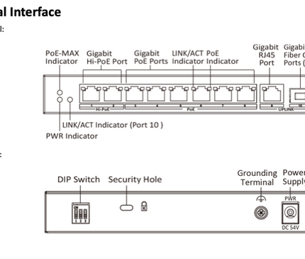 Hikvision Hikvision DS-3E0510HP-E, Gigabit (High) PoE switch, 8 poorts, 1x Uplink
