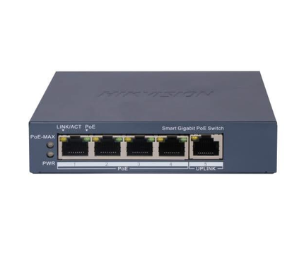 Hikvision Hikvision DS-3E1505P-EI, 5 port Smart Switch with 4x PoE, 1000Mb/Gigabit