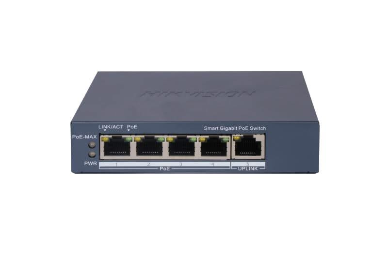 Hikvision Hikvision DS-3E1505P-EI, Commutateur intelligent 5 ports avec 4x PoE, 1000Mb/Gigabit