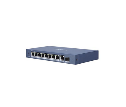 Hikvision Hikvision DS-3E1510P-EI, 10 Poorts Smart Switch met, 8x PoE, 1000Mb/Gigabit