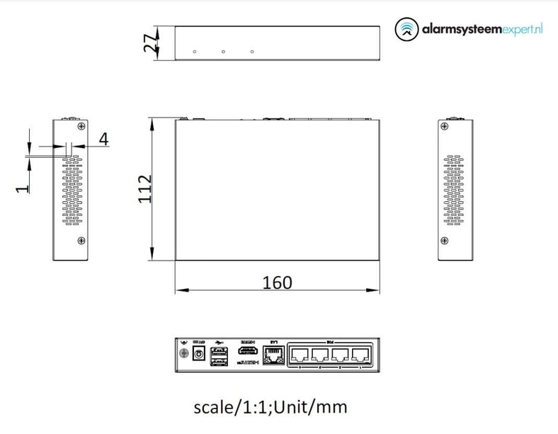 Hikvision Hikvision DS-E04NI-Q1/4P, incl. 1 or 2TB SSD Suitable for 4 IP cameras 4x PoE