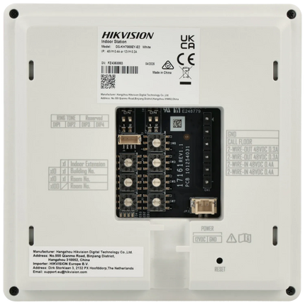 Hikvision Hikvision DS-KH7000EY-E2-W, 2-Draads Modulaire intercom, binnenpost