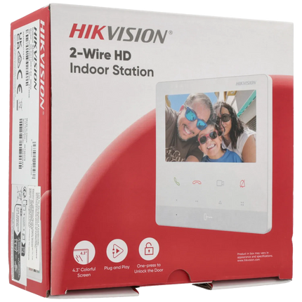 Hikvision Hikvision DS-KH7100EY-E2-W, 2-Draads Modulaire intercom, binnenpost monitor