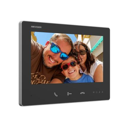Hikvision Hikvision DS-KH7300EY-WTE2, 2-Draht Modulare Gegensprechanlage, schwarze Innenstation, WiFi