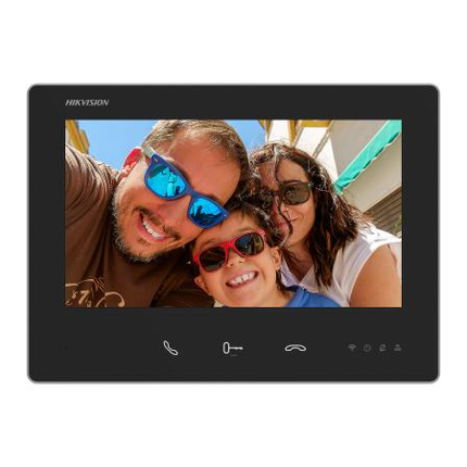 Hikvision Hikvision DS-KH7300EY-WTE2, 2-Draht Modulare Gegensprechanlage, schwarze Innenstation, WiFi